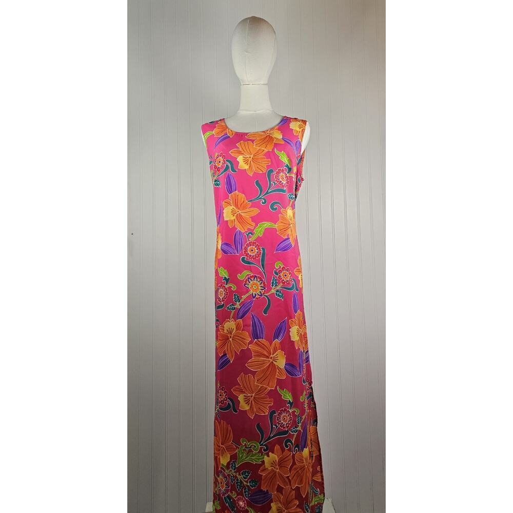 Mlle Gabrielle Tropical Hibiscus Maxi Dress Women's Size M NWT Hawaiian Vacation